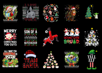 15 Christmas Shirt Designs Bundle For Commercial Use Part 40, Christmas T-shirt, Christmas png file, Christmas digital file, Christmas gift,