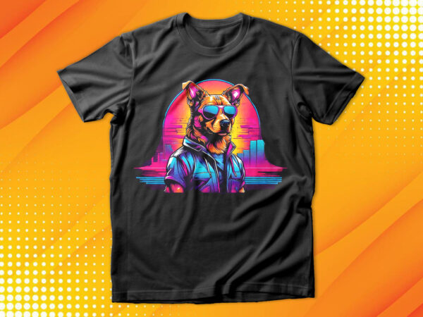 Cute dog with sunglasses t-shirt
