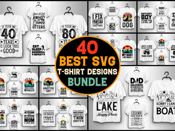 40 svg t-shirt design bundle