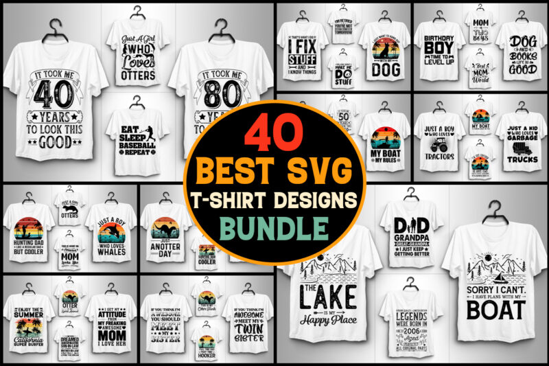 40 SVG T-Shirt Design Bundle