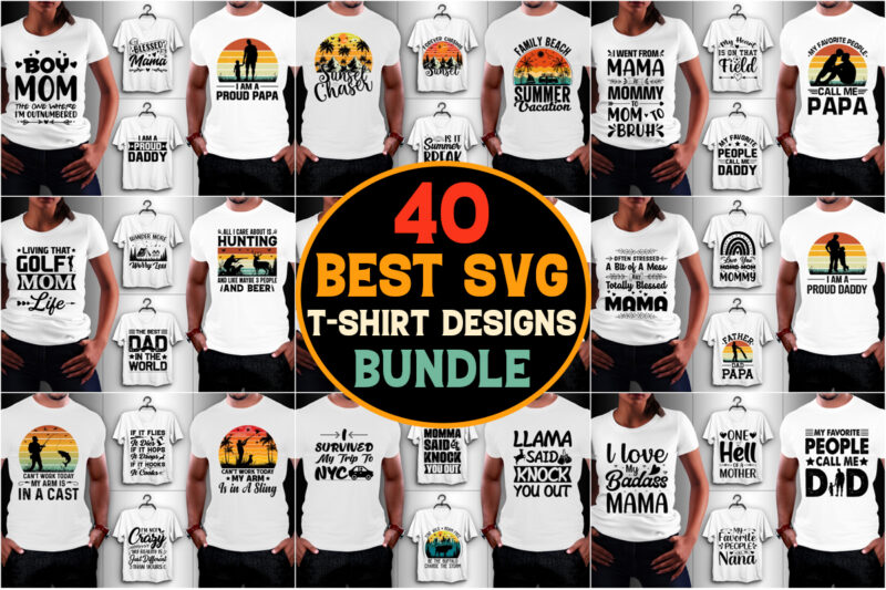 40 Best Selling svg t-shirt design bundle