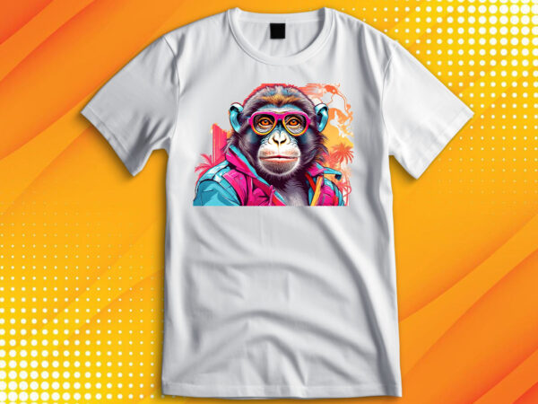 Cool ape wearing sunglasses t-shirt