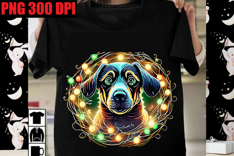 Dog Christmas Lights T-shirt Bundle,21 Designs,On sell Design, Big Sell Design,Corgi T-shirt Design,Dog,Mega,SVG,,T-shrt,Bundle