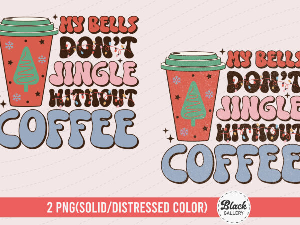 Retro christmas coffee png & eps t shirt design online