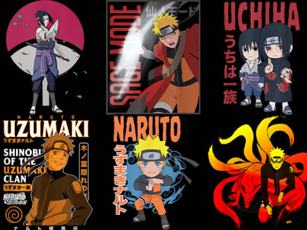 Naruto t-shirt design anime bundle part 1