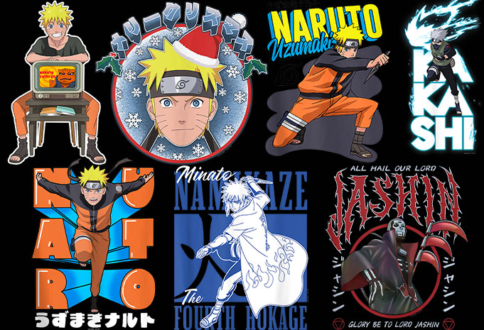 Naruto T-shirt design Anime bundle part 1