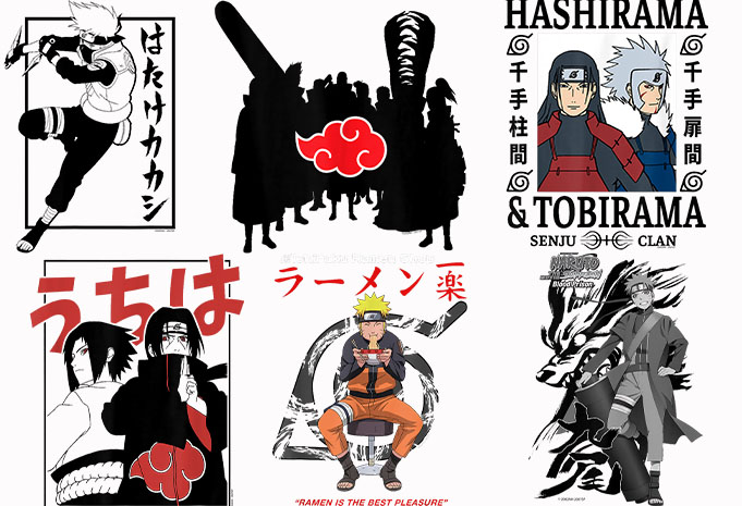 Naruto T-shirt design Anime bundle part 1