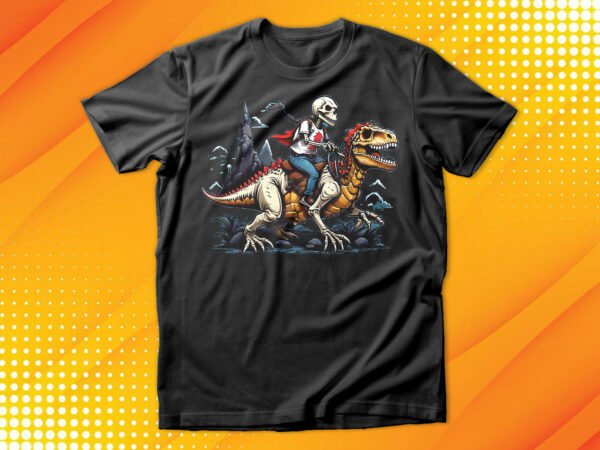 Skeleton drive dinosaurs t-shirt