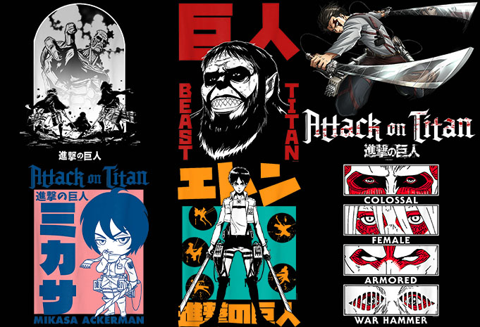 Best selling 269 design anime bundles mix tshirt designs Editable