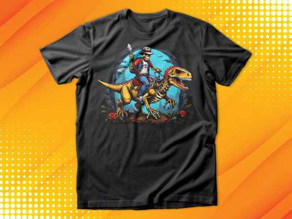 Skeleton drive dinosaurs t-shirt