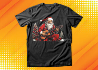 Santa with Guitar T-Shirt