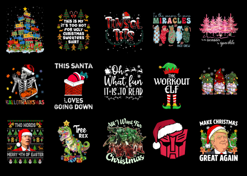 15 Christmas Shirt Designs Bundle For Commercial Use Part 47, Christmas T-shirt, Christmas png file, Christmas digital file, Christmas gift,