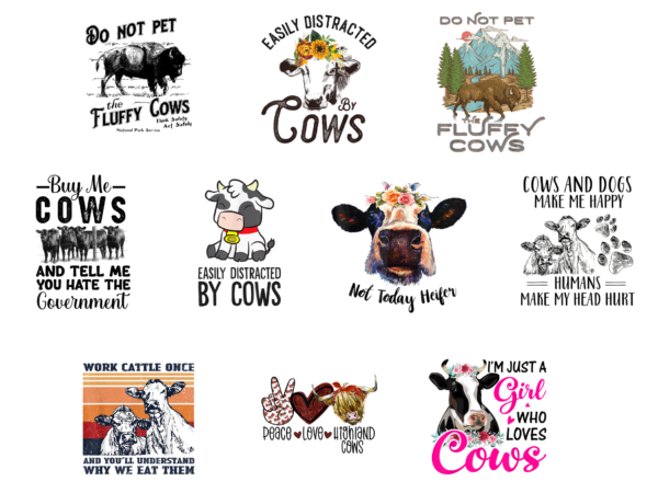 10 cows shirt designs bundle for commercial use part 8, cows t-shirt, cows png file, cows digital file, cows gift, cows download, cows desig