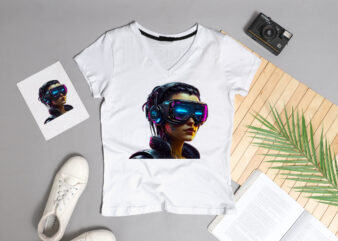 Girl with VR headset glasses T-Shirt