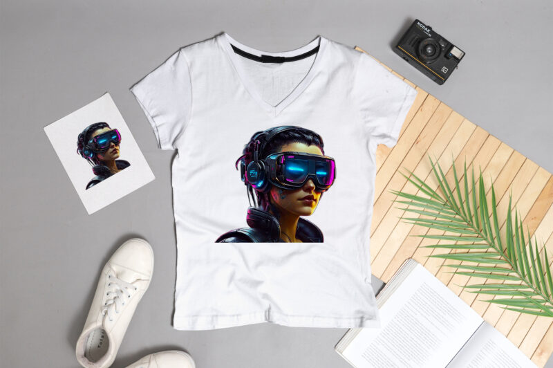 Girl with VR headset glasses T-Shirt