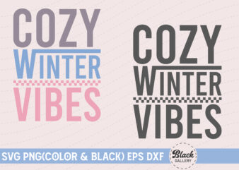 Retro Cozy Winter Vibes Quotes SVG t shirt design online