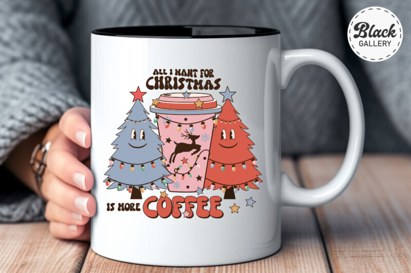 Retro Christmas Coffee PNG & EPS
