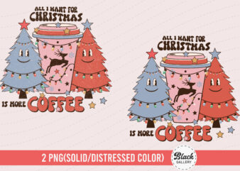 Retro Christmas Coffee PNG & EPS t shirt design online