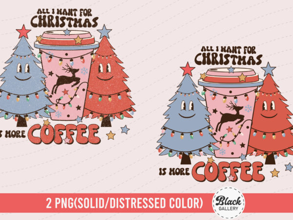 Retro christmas coffee png & eps t shirt design online