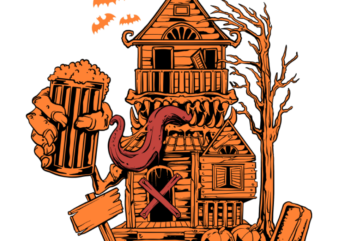 Haunted house graphic t shirt