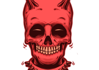 Skull devil t shirt template vector