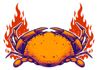 Burning Crab t shirt template