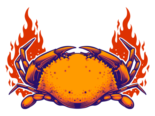 Burning crab t shirt template