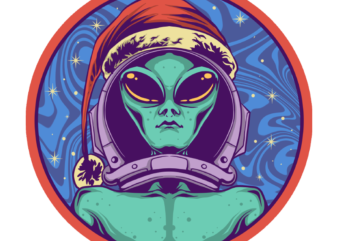 Alien Christmas t shirt vector