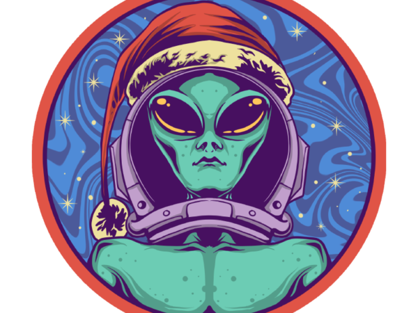 Alien christmas t shirt vector