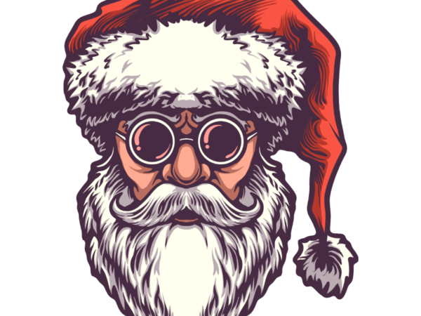 Santa head t shirt template vector