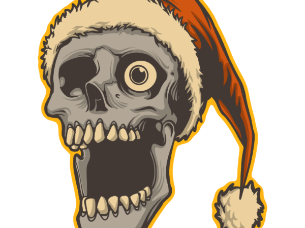 Skull santa t shirt template vector