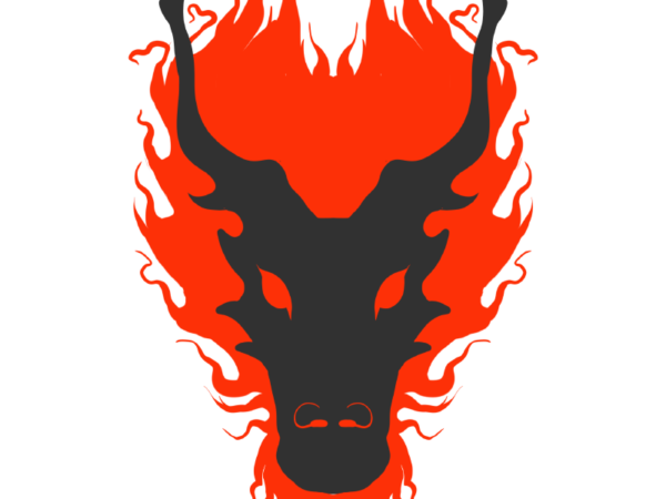 Red dragon head t shirt design online