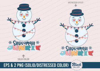 Winter Snowman Sublimation PNG & EPS t shirt design for sale