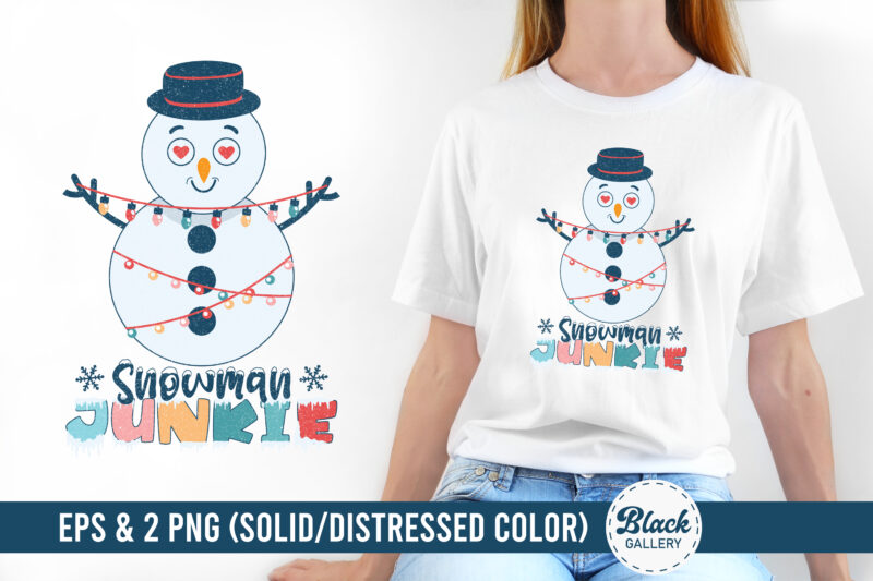 Winter Snowman Sublimation PNG & EPS