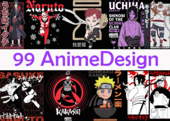 99 best selling naruto t-shirt design anime bundle part 2 for sale