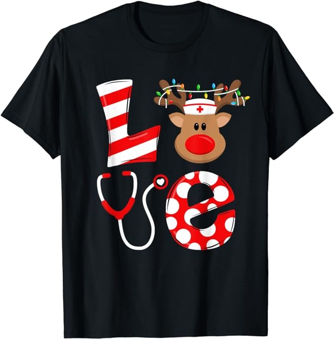 15 Reindeer Santa Hat Christmas Shirt Designs Bundle For Commercial Use Part 2, Reindeer Santa Hat Christmas T-shirt, Reindeer Santa Hat Chr
