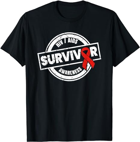 AIDS HIV Awareness Month Tshirts Survivor AIDS Awareness T-Shirt