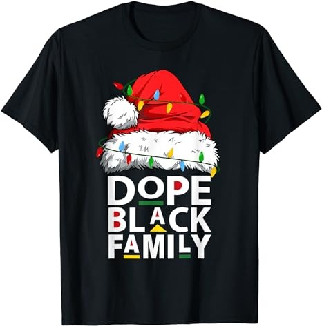 African Dope Black Family Afro Team Santa Matching Christmas T-Shirt