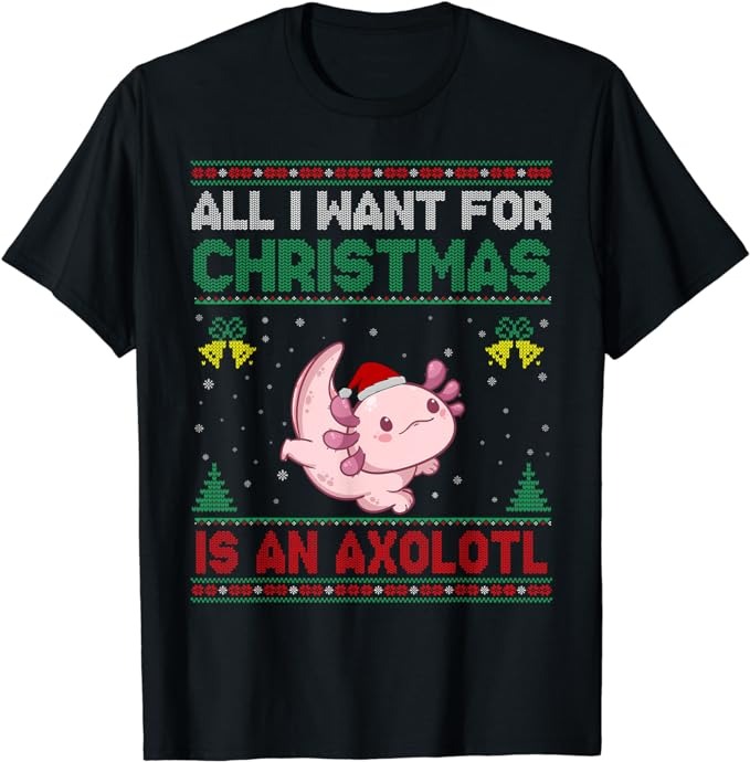 15 Christmas Axolotl Shirt Designs Bundle For Commercial Use Part 1, Christmas Axolotl T-shirt, Christmas Axolotl png file, Christmas Axolot