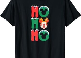 Amazon Essentials Mickey Mouse Ho Ho Ho Snowy Christmas Antlers T-Shirt