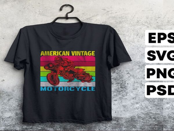 American vintage motorcycle t shirt vector
