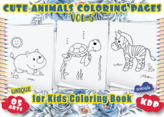 Animals Coloring Page for Kids Vol-5 t shirt vector