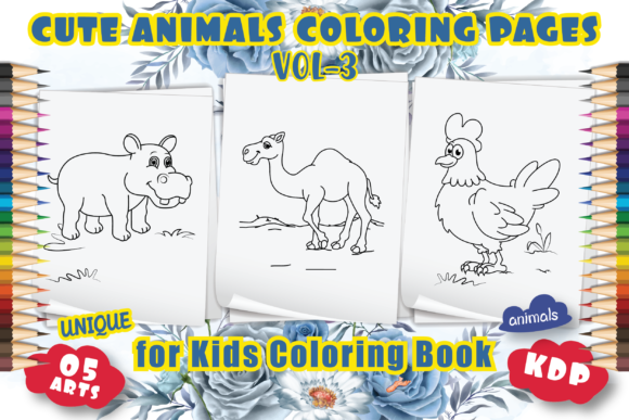Animals coloring pages for kids vol-3 t shirt vector