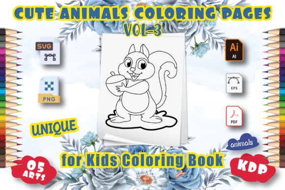Animals Coloring Pages for Kids Vol-3