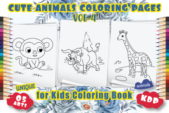 Animals coloring pages for kids vol-4 t shirt vector