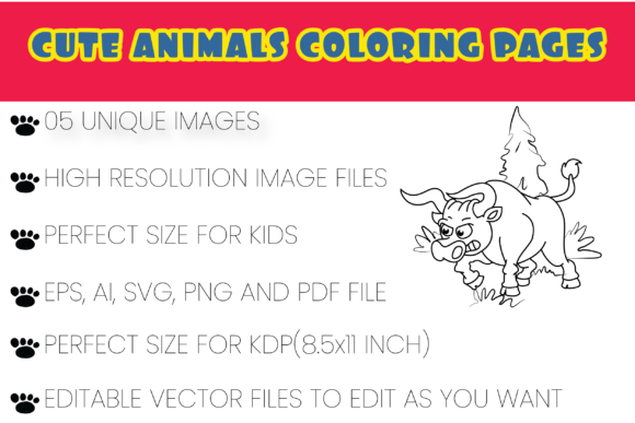 Animals Coloring Pages for Kids Vol-4