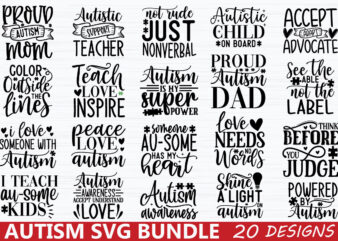 Autism SVG Bundle t shirt vector