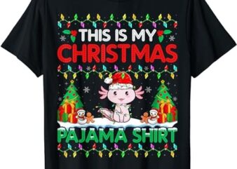 Axolotl Christmas Santa Hat Pajama Shirt Axolotl Lover Xmas T-Shirt
