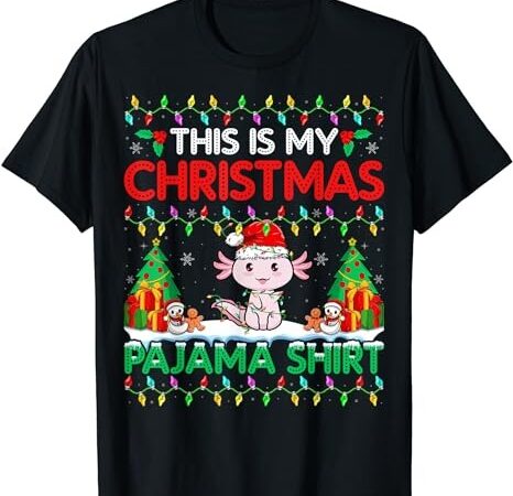 Axolotl christmas santa hat pajama shirt axolotl lover xmas t-shirt