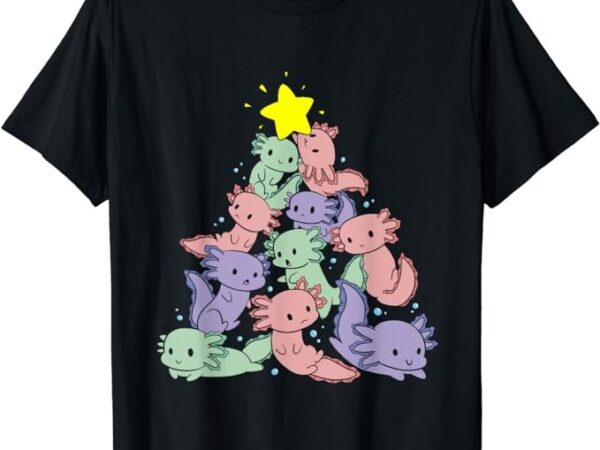 Axolotl christmas tree pajama cute x-mas kawaii animal t-shirt